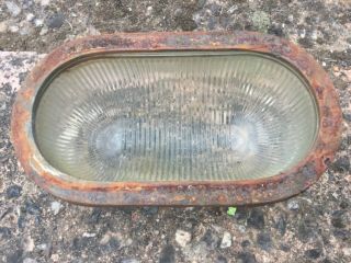 Vintage Lacent Model 422A Bulkhead Light With Prismatic Glass spares or repairs 2