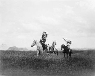 March Of The Sioux,  Edward S.  Curtis 1905 8x10 Silver Halide Photo Print