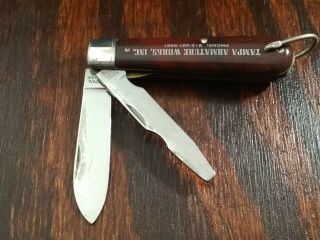 Vintage Colonial Electricians Advertising Folding Pocket Knife Made In Usa
