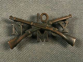 Ww1 York National Guard Company M 10th Infantry Collar Pin Badge 857q