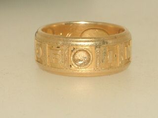 Antique 1864 Victorian 18ct Gold In Memory Of Memorial Wide Band Mourning Ring