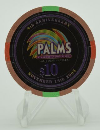 Palms $10 Casino Chip Las Vegas Nevada H&c Paul - Son Mold 4th Anniversary
