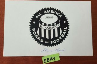 Autographed Glenn Davis Heisman Trophy 1946 All American Football Logo Print