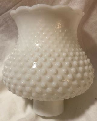 Vintage Milk Glass Hobnail Lamp Lantern Light Cover Shade White 3 - Available 1.  3 "