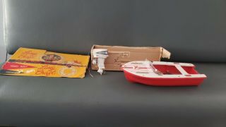 Vintage Lang Craft Model Outboard Motor Boat