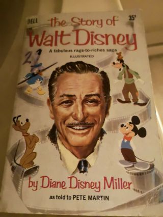Vintage Dell Paperback: The Story Of Walt Disney,  Miller & Martin,  Dell 1st 1959