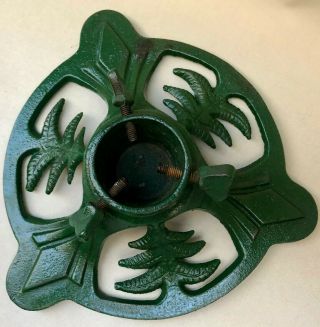VINTAGE FRENCH ART DECO 1930s GREEN CAST IRON CHRISTMAS TREE STAND FOR REAL TREE 2