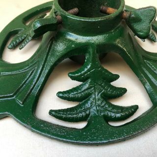 VINTAGE FRENCH ART DECO 1930s GREEN CAST IRON CHRISTMAS TREE STAND FOR REAL TREE 3