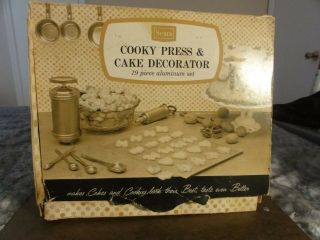 Vintage Sears 19 Piece Cooky Press And Cake Decorator