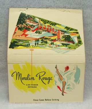 Vintage Moulin Rouge Hotel Casino Las Vegas Nevada Matchbook Cover Colorful Htf