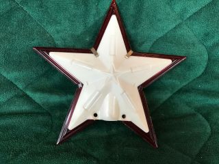 Large Vintage Red & White Plastic Star Light Cover - Tree Topper - Paramount?