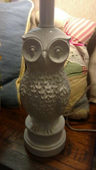 White Owl Table Lamp 14 1/2 " Without Shade