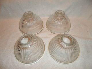 Set Of 4 Vintage Clear Cut Glass Ceiling Fan Lamp Shades 6 1/2 " Ec