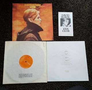 David Bowie Uk 1st Low Lp Pl 12030 A1/b2,  Insert/fan Club Leaflet Ex/ex