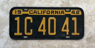 1942 1943 1944 California License Plate Vintage For Display Only