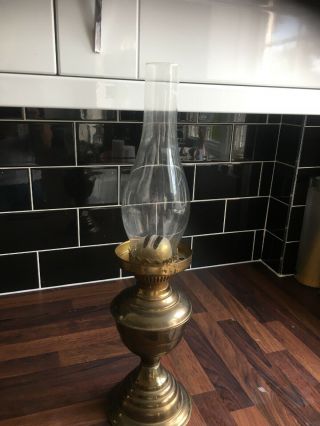 Antique Vintage Brass Oil Lamp Base & Twin Burner