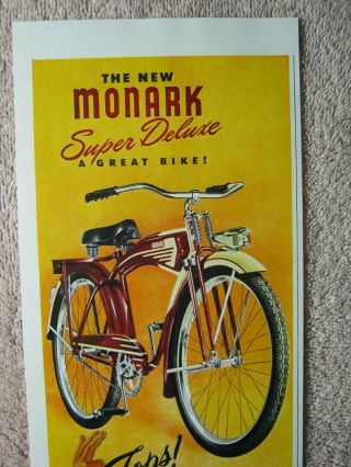 Vintage 1947 Monark Silver King Red Deluxe Bicycles Bike Print Ad 2