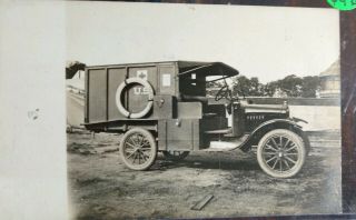 Real Photo Postcard Of World War One American Ambulance Ca.  1918 /