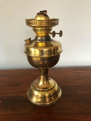 Victorian Veritas Antique Brass Oil Lamp (no Shade) Double Wick Burner Base Lamp