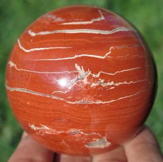 11.  9oz Natural Red Jasper Crystal Sphere Ball