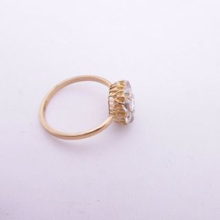 18ct gold 1.  3/4ct old mine cut diamond ring,  cluster Victorian 2