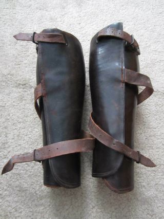 Ww1 U.  S.  Army Officers Matching Brown Leather Uniform Leggings/gaiters