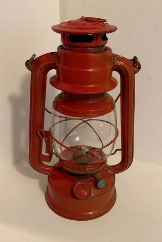 Vintage Lantern,  Railroad Kerosene Lamp - Red