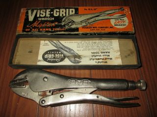Vintage Vise - Grip Wrench No.  10r 10 " Long W/original Box And Insturctions
