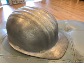 Vintage Schuberth Aluminum Hard Hat Helmet Silver Germany Bullard