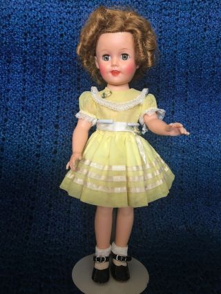 Vintage 1957 Shirley Temple Doll In Tagged Yellow Dress.  Ideal St - 15 - N