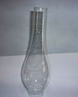 Vintage Mini Oil Lamp Clear Glass Chimney 8 1/2 " Tall 1 5/8 Fitter 66