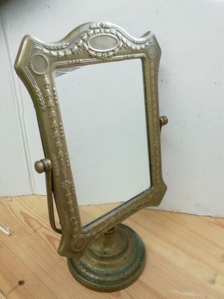 Brass Standing Small Mirror / Dressing Table,  Props