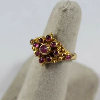 Vintage Chinese 24k Gold Ruby Ring 7us