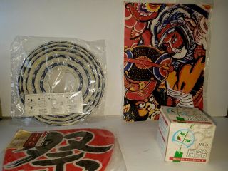 Authentic Japanese Hand Made Kite And Fan And Lantern And Glass Wind Bell