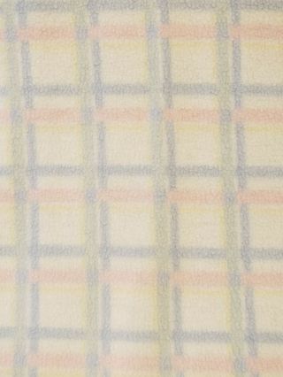 Vintage Pastel Plaid Striped Acrylic Baby Blanket Blue Pink Yellow USA 21”x38” 3