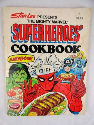 Vintage Stan Lee Presents The Mighty Marvel Superheroes Cookbook 1977 Fireside