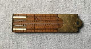 Antique J Rabone & Sons Birmingham 1152 Boxwood & Brass 12 Inch Folding Ruler