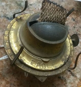 Antique Eagle Brass Flip - Top Kerosene Oil Lamp Burner 7/8 " Fitter Parts