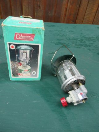 Vintage Coleman Propane Lantern Green Model 5414 - 701 Made In Canada W/ Box