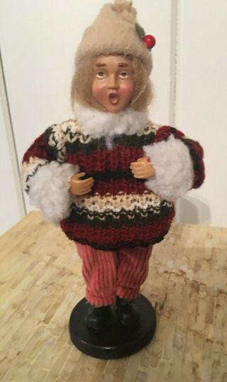 Vintage Christmas Caroler Figurine,  Christmas,  Collectible 9 " Dolls,  So Cute