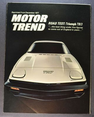 1977 - 1978 Triumph Tr7 Sales Brochure Folder Featuring Motor Trend 77 - 78