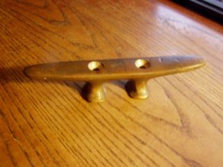5 7/8 " Antique Solid Bronze Sailboat Cleat.  From A.  S.  Co.  Amesbury Mass