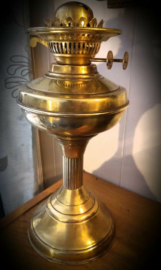 Vintage Duplex Brass Oil Lamp.