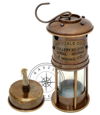 Vintage Maritime 7 " Ship Lantern Nautical Marine Antique Brass Miner Oil Lamp