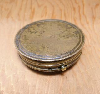 Vintage Miniature Brass Pocket Compass With Lid