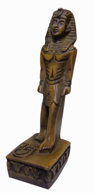 Egyptian King Tut Pharaoh Figurine Statue Ancient Hand Made 4.  3 " Sculpture (201)
