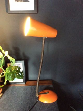 Vintage Retro Mid Century Angle Desk Lamp Orange - Unbranded