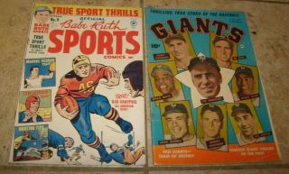 Babe Ruth 5 Baseball Giants 1 Comic Book Willie Mays Durocher Stanky (1952) Gd