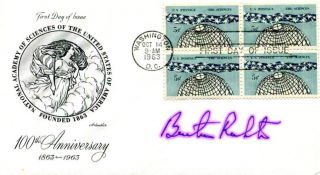 Authentic 1976 Nobel Prize In Physics Burton Richter Signed Fdc