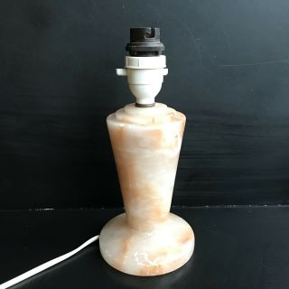 Vintage Alabaster Natural Stone Warm Translucent Peach Tones Lamp Base H23cm